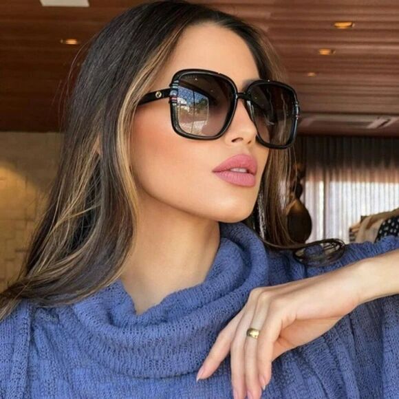 SALE! NEW GUCCI GG1066S 001 Black Grey Gradient Butterfly Women Sunglasses main image 12